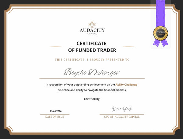 Сертификат Audacity Capital, Boycho Dzhorgov